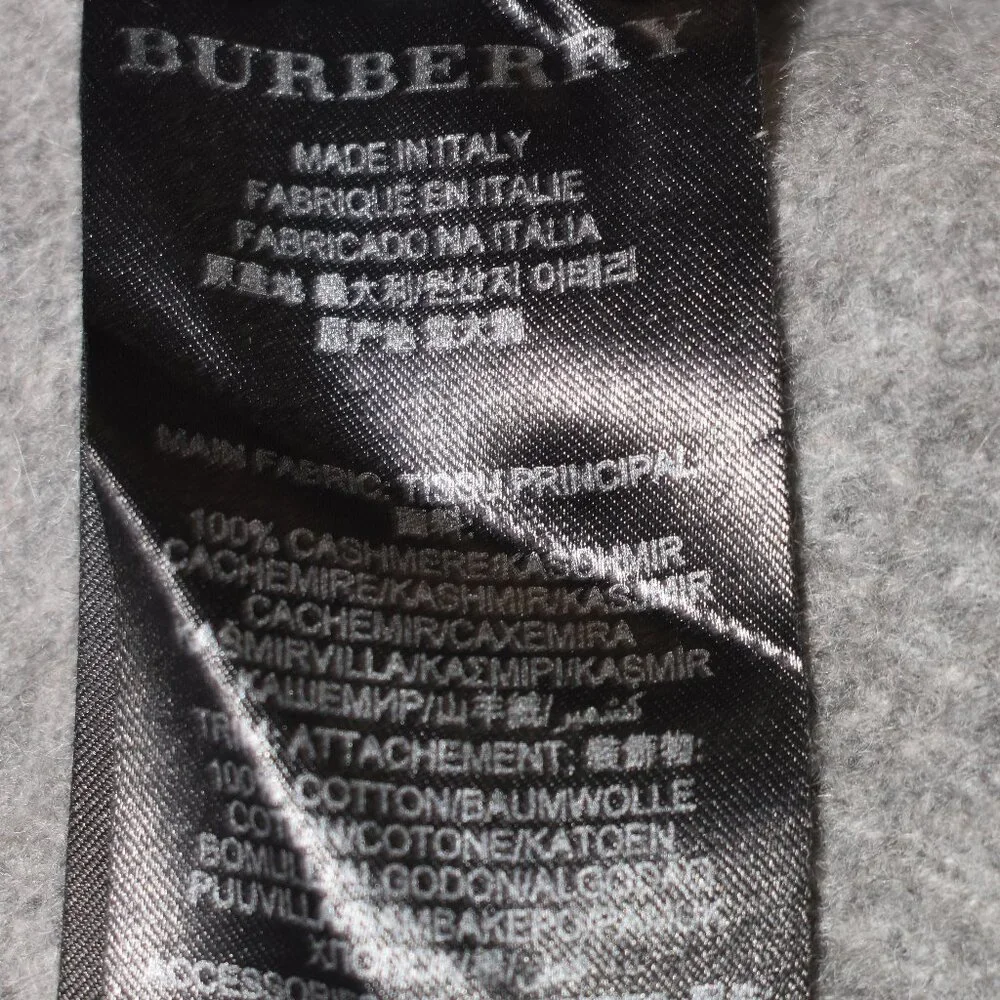 Burberry Prorsum Kids Gray Cashmere Beaded V-Neck Sweater Size Medium